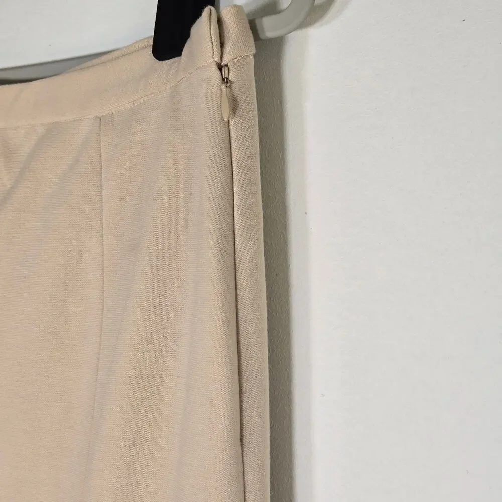 Spiegel Womens Beige Flare Polyester Blend Side Zip Classic Fit Skirt Size 10P